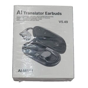 True Wireless AI Translator Earbuds V5.49 AI-M111 Black New Factory Sealed Box